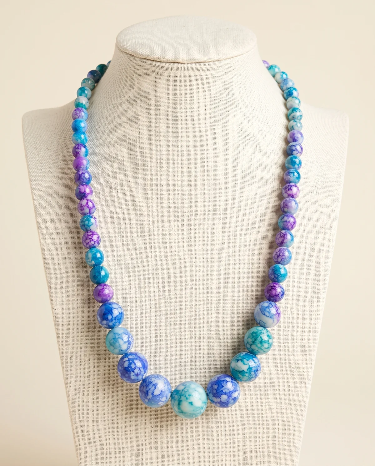 Blue & Purple Marble Bead Necklace