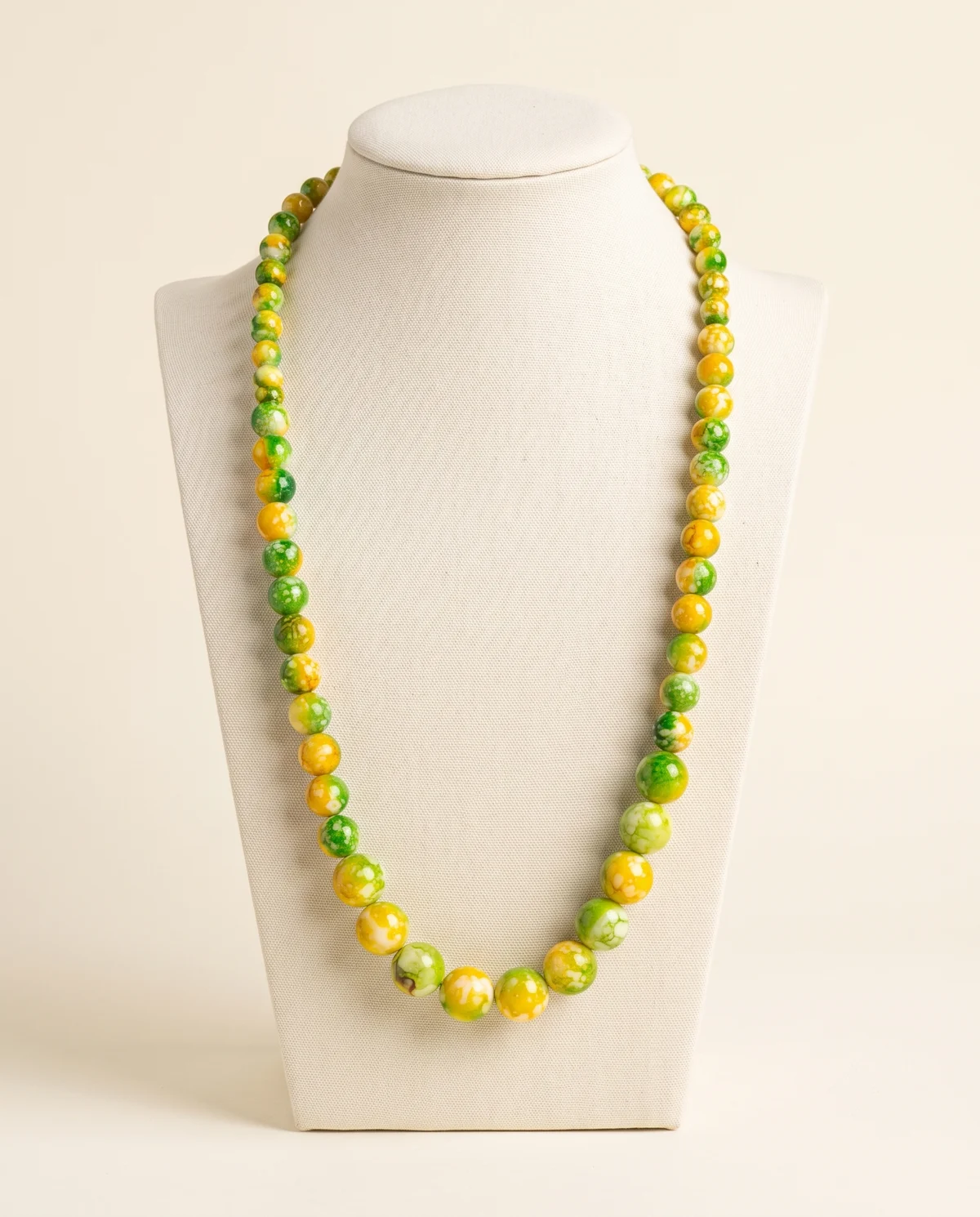 Yellow & Green Marble Bead Necklace
