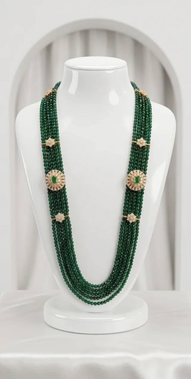 Emerald Hydro Crystal Layered Necklace