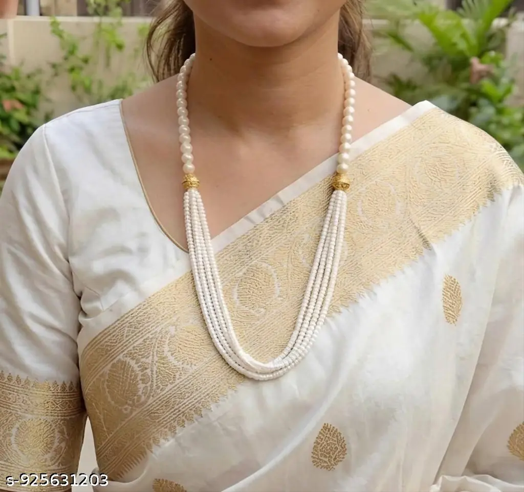 Layered White Pearl Necklace