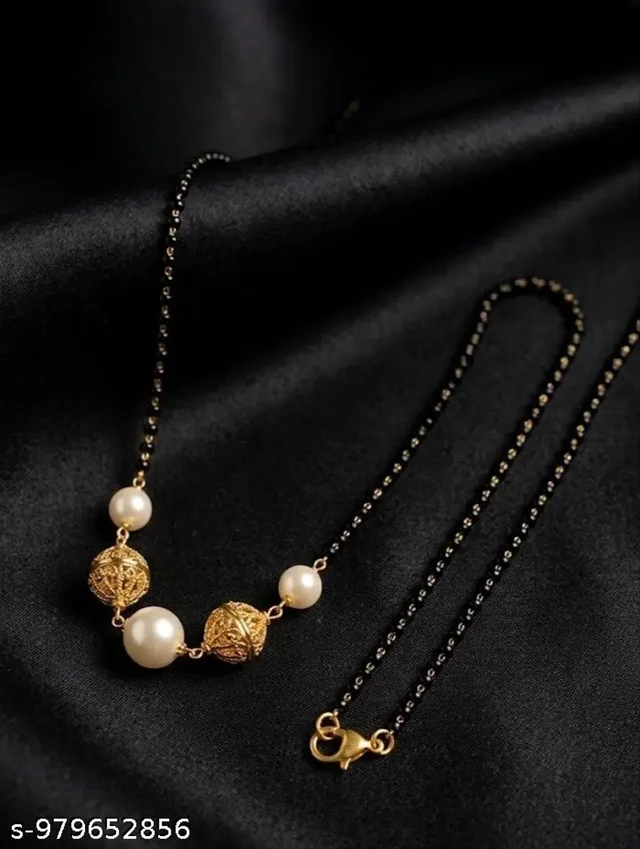 Pearl & Gold Bead Mangalsutra Chain